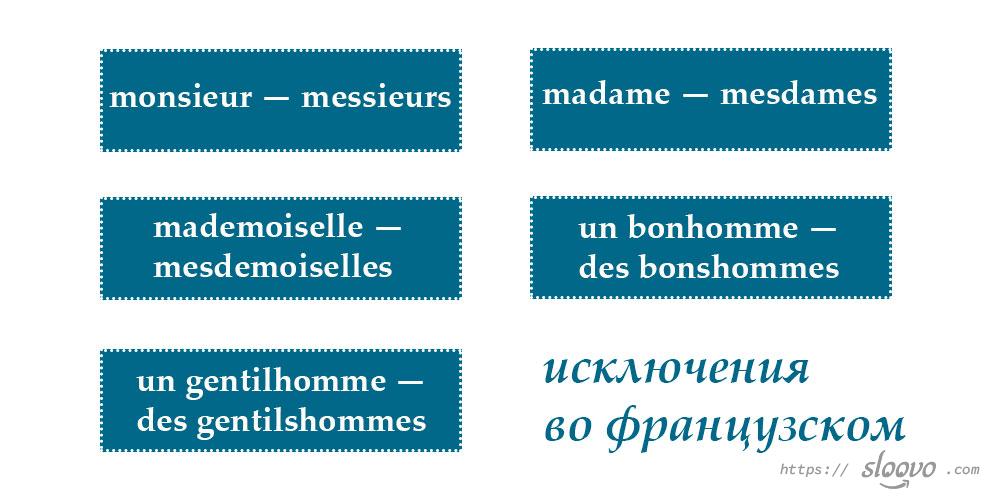 Образование множественного числа для сложных существительных во французском языке
