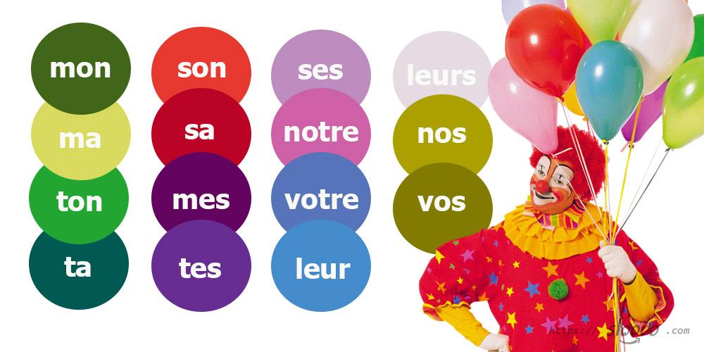 Согласование притяжательных прилагательных во французском языке