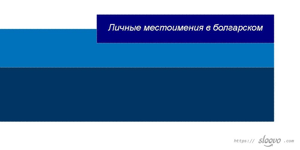 Личные местоимения в болгарском и глагол быть