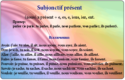 Subjonctif présent